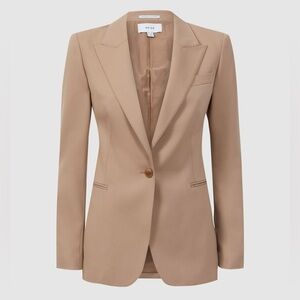 Reiss Calma Jacket Tailored Single Breasted Suit Blazer in Camel Women’s US 4